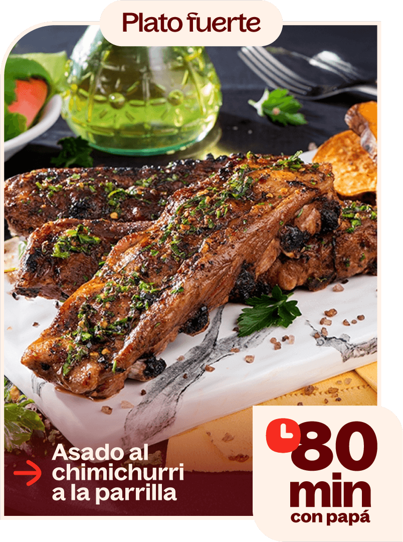 Asado al chimichurri a la parrilla